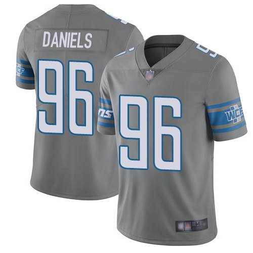 Detroit Lions Limited Steel Men Mike Daniels Jersey NFL Football #96 Rush Vapor Untouchable->women nfl jersey->Women Jersey